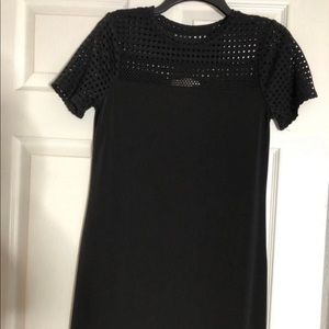 Michael Kors Laser Cut Black Shift Short Sleeves Dress NWT